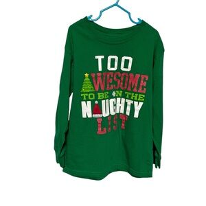 HOLIDAY TIME (M)‎ 8-10 YOUTH CHRISTMAS LONG SLEEVE “TO AWESOME TO BE NAUGHTY “